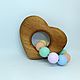 Wooden teething toy with silicone beads Heart, Teethers and rattles, Zheleznodorozhny,  Фото №1
