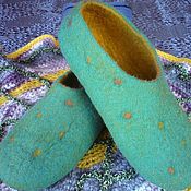 Обувь ручной работы handmade. Livemaster - original item Slippers felted Fun polka dots. Handmade.