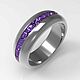 Titanium ring with purple texture, Rings, Moscow,  Фото №1