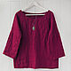 Order Oversize blouse made of cherry linen. etnoart. Livemaster. . Blouses Фото №3