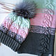 kit: Cap 'braids with shadow on gray' rainbow and LIC. Headwear Sets. Natalya_Sholokhova. My Livemaster. Фото №4