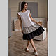 Gradient linen dress with wings in white and gray color. Dresses. molinialife. Online shopping on My Livemaster.  Фото №2