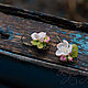 Pendientes con flores de manzano. Earrings. KG_flowers. My Livemaster. Фото №4