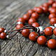 Rosary with red jasper video !Buddhism Mala of 8mm premium stones. Rosary. Jewerly for Happiness. My Livemaster. Фото №4