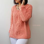 Одежда handmade. Livemaster - original item Jumpers: Women`s knitted Apricot Sweater. Handmade.