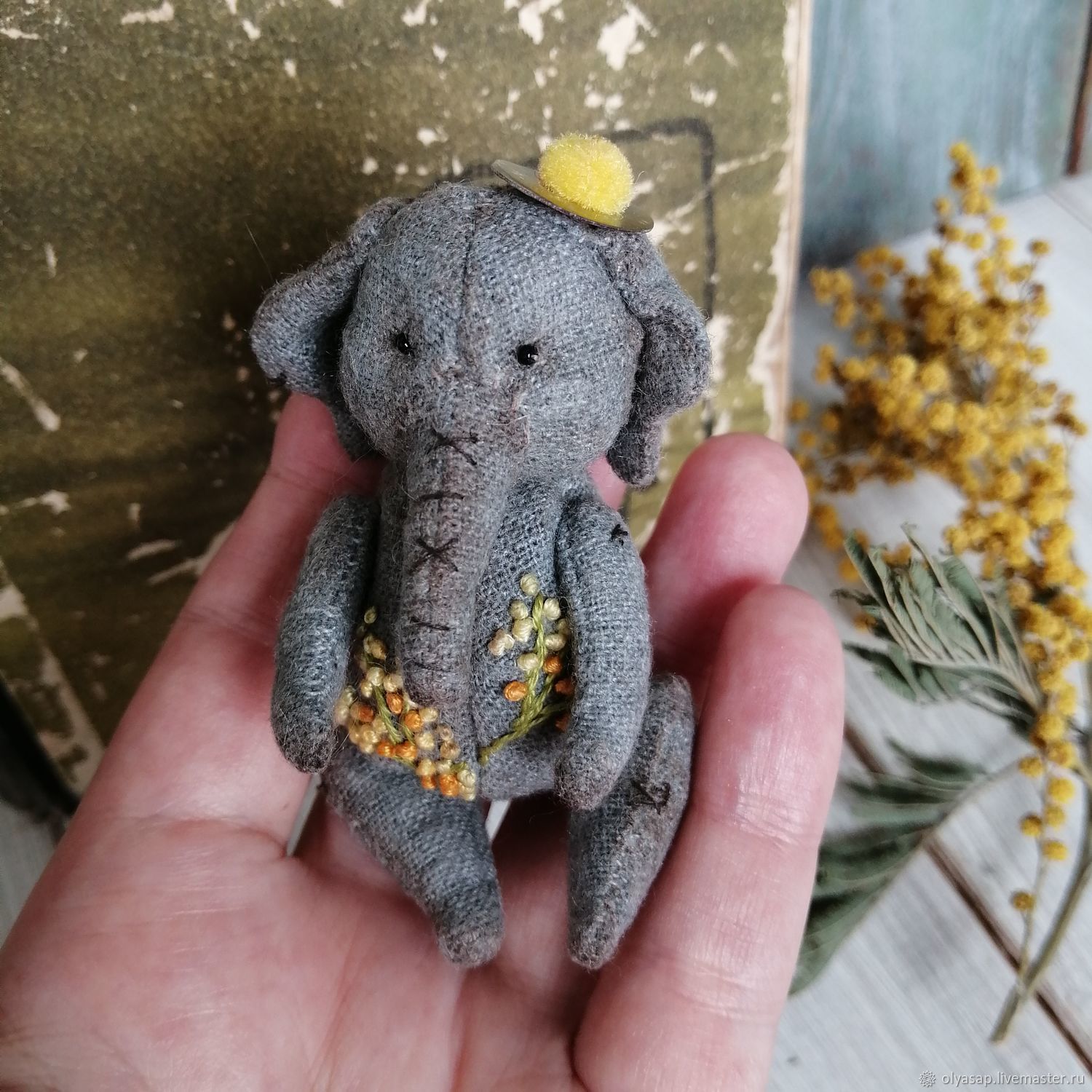 Mini elephant Flo (color- dark grey) handmade toy, Teddy Toys, Novosibirsk,  Фото №1