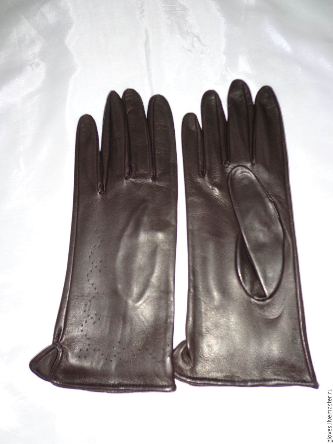 Кожаные перчатки без подкладки тонкие