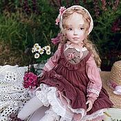 Полинка, текстильная коллекционная авторская кукла