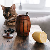 Посуда handmade. Livemaster - original item Cup (barrel) for honey, salt, spices, spices Siberian Cedar K60. Handmade.
