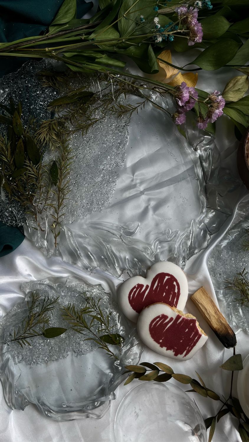 Набор сервировочной посуды «Нежный лед» подстаканники и блюдо в ...