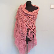 Аксессуары handmade. Livemaster - original item Shawls: Pink Knitted Shawl. Handmade.