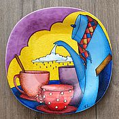 Декоративная тарелка"Танго чайников"