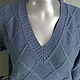 Пуловер " Ромбы" голубой кашемир / шелк. Пуловеры. Вера / Kirshvery_knit (kirshvery) (kirshvery). Ярмарка Мастеров.  Фото №5