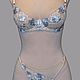 Комплект нижнего белья бежево - голубой. Комплекты белья. Natali Lingerie / Нижнее бельё ручной работы!. Ярмарка Мастеров.  Фото №4