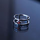 Order Double silver phalanx ring with topaz or garnet. Honey Hany Jewelry by Olga Khan. Livemaster. . Phalanx ring Фото №3