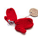 Order Doll mittens 5 cm knitted red jacquard. BarminaStudio (Marina)/Crochet (barmar). Livemaster. . Clothes for dolls Фото №3