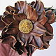 The colors of the skin. A beautiful gift. Flower made of leather. Gift girl flowers leather. leather colors. brooch made of leather. the decoration of leather. leather flowers decoration. flower leath