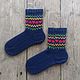 Темно-синие носки подарочные RussianSocks Подарок парню папе мужу. Носки. RussianSocks ВЯЗАНЫЕ НОСКИ ВАРЕЖКИ. Ярмарка Мастеров.  Фото №5