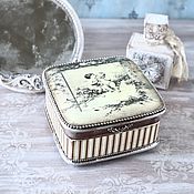 Свадебный салон handmade. Livemaster - original item Box in vintage style square 10,3h10,3h5,3 cm. Handmade.