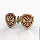 Gold cufflinks 'Russian coat of arms' with 585 gold enamel, Cuff Links, Moscow,  Фото №1