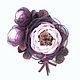 Blackberry Rum Brooch - Bouquet Handmade Flowers Genuine Leather Fabric, Brooches, St. Petersburg,  Фото №1