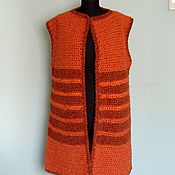 Одежда handmade. Livemaster - original item Knitted red sleeveless coat