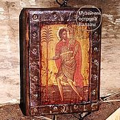 Икона Георгий Победоносец. Деревянная икона в подарок. остров Валаам