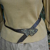 Аксессуары handmade. Livemaster - original item Belt: Butterfly Leather Belt