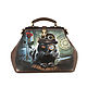 Average the bag 'the cat with the monocle'. Valise. Pelle Volare. Online shopping on My Livemaster.  Фото №2