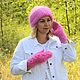 Fashionable knitted down set Hat and mittens Large knitted. Headwear Sets. Down shop (TeploPuha34). My Livemaster. Фото №5