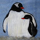 Картина из шерсти Мама и малыш (пингвины), Картины, Москва,  Фото №1