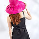 Sombrero de rafia de ala ancha para mujer | Fucsia. Hats1. lizaprior. Online shopping on My Livemaster.  Фото №2