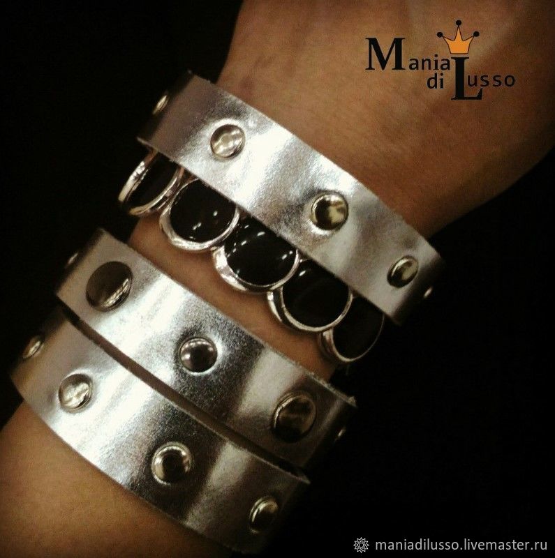 Metallic bracelet with holnitens, Braided bracelet, Astrakhan,  Фото №1