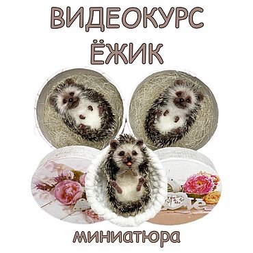 Материалы для творчества ручной работы. Ярмарка Мастеров - ручная работа Мк «Ежик» Видеокурс по сухому валянию.. Handmade.