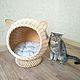Плетёный домик для кошки или маленькой собачки. Домик для питомца. *BasketStore*. Интернет-магазин Ярмарка Мастеров.  Фото №2