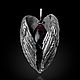Кулон Сердце Крылатое с эвдиалитом. Кулон. Aventure.Jewelry. Интернет-магазин Ярмарка Мастеров.  Фото №2