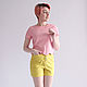 Women's shorts in mustard color
