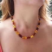 Работы для детей, handmade. Livemaster - original item Beads made from natural stones, amber decoration on the neck. Handmade.