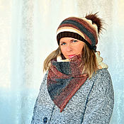 Аксессуары handmade. Livemaster - original item Set knitted women: hat scarf 