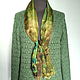 cardigan `malachite` handmade cashmere with silk.Gorgeous part of the Italian yarn - 70% cashmere 30% silk.
