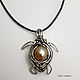 Baroque sea turtle pearl pendant. Pendants. Leybina Julia (Julia Lizard). Online shopping on My Livemaster.  Фото №2