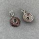 Серьги с крупными гранатами по 2,8 ct и красными гранатами 18,6 ct. Серьги классические. AMG. Интернет-магазин Ярмарка Мастеров.  Фото №2