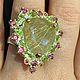 Кольцо с кварцем с золотым рутилом 24ct. Кольца. GoldenFlower. Интернет-магазин Ярмарка Мастеров.  Фото №2