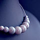 Necklace choker ceramic beads gray 'Graceful metal', Chokers, Krasnogorsk,  Фото №1