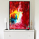 Абстрактная живопись. VIVID RED, Картины, Москва,  Фото №1