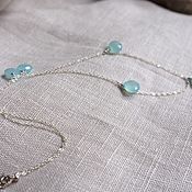 Украшения handmade. Livemaster - original item Five Oceans Necklace - blue chalcedony, 925 silver. Handmade.