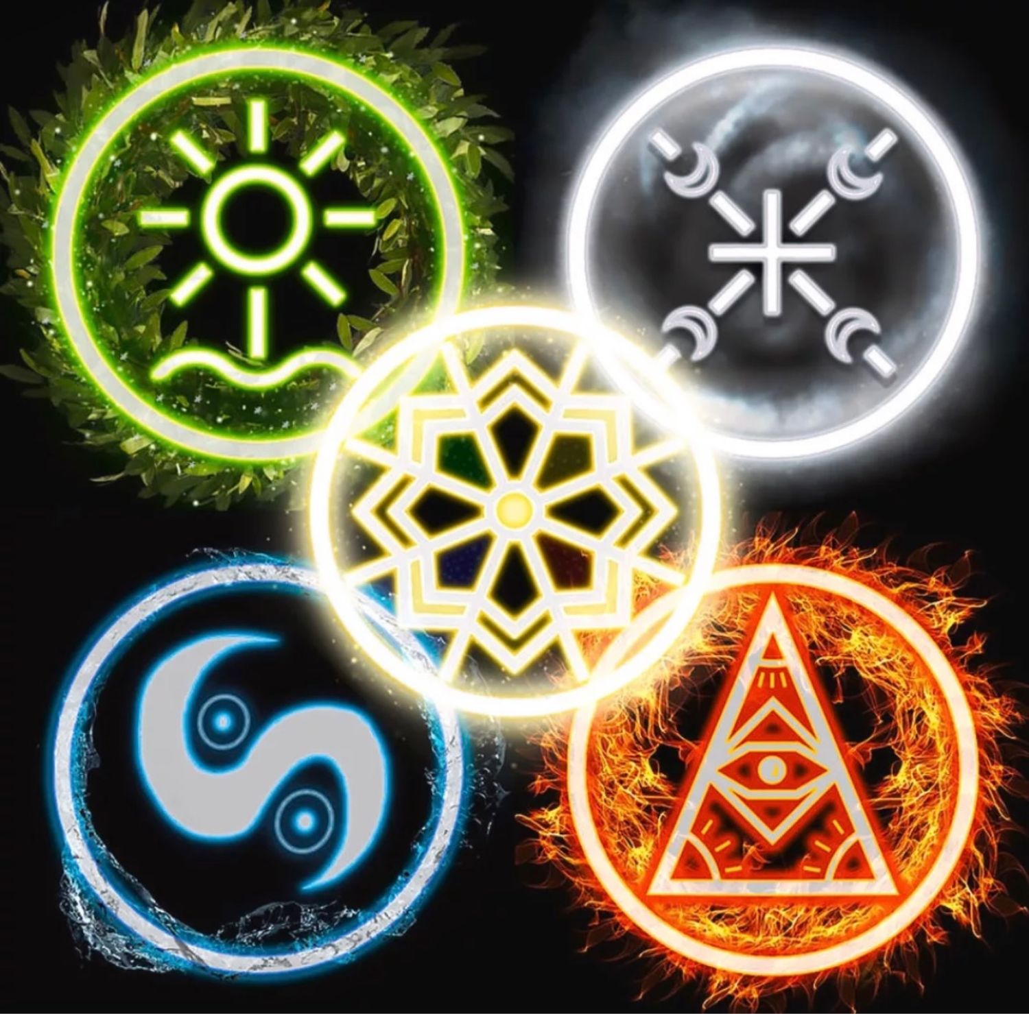 5 земных элементов. Земля вода огонь воздух знаки стихий. Символы магии. Символы четырех стихий. Магический символ воды.