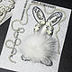 A set for a brooch with cubic zirconia White bunny with a master class. Embroidery kits. agraf. My Livemaster. Фото №4