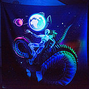 Субкультуры handmade. Livemaster - original item Впечатляющее флюрное полотно "Space traveler". Handmade.