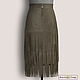 Order Magdalena skirt made of genuine suede/leather (any color). Elena Lether Design. Livemaster. . Skirts Фото №3